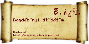 Bogdányi Ádám névjegykártya